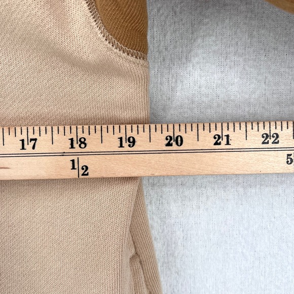 SOMETHING NAVY Hooded Sweatshirt Dress Womens Small Tan Colorblock Long Sleeve - Picture 14 of 15